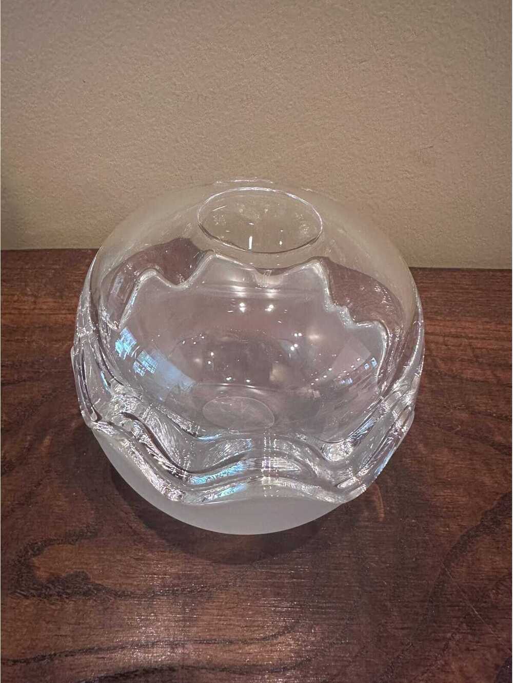 Holmegaard Denmark Michael Bang Frosted Art Glass Mixed Double Wave Bowls MCM - Picture 2 of 7